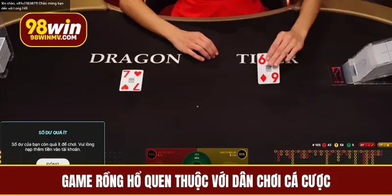Game Rồng Hổ quen thuộc với dân chơi cá cược